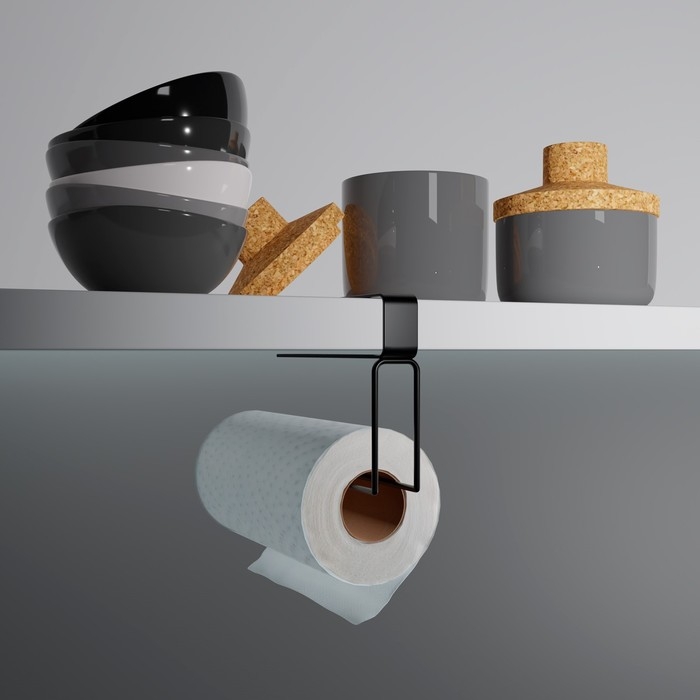 Держатель для бумажных полотенец подвесной Доляна &laquo;Лофт&raquo;, 20,6&times;3&times;10,1 см, цвет чёрный