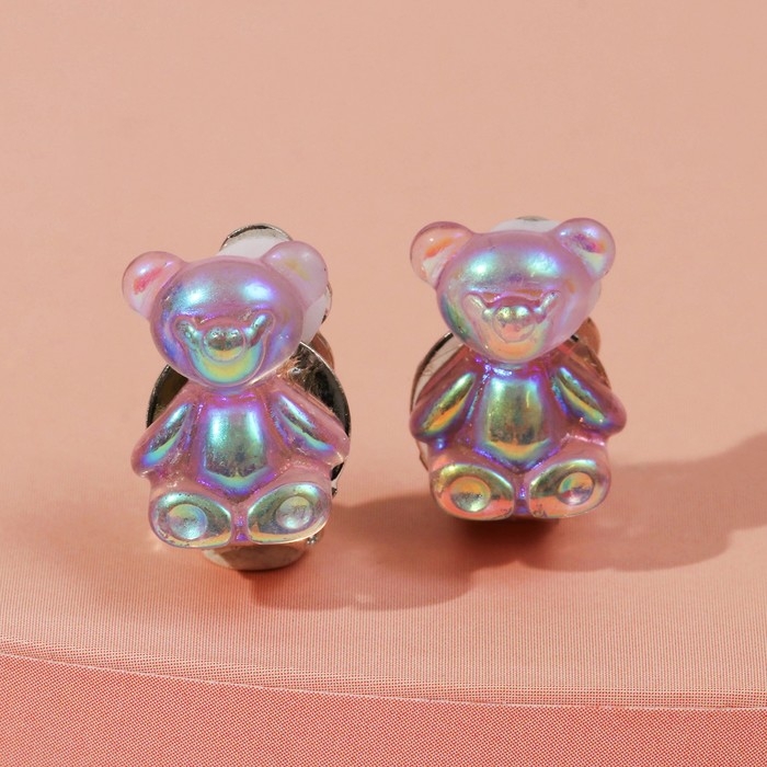 Клипсы детские &laquo;Выбражулька&raquo; медвежонок, цвет МИКС