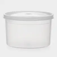 Контейнер пищевой ПластоС, 600 мл, с герметичной крышкой, d=13 см, h=8 см, пластик, прозрачный