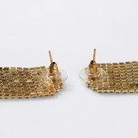 Серьги висячие со стразами «Водопад» мягкий квадрат, цвет белый в золоте Серьги висячие со стразами «Водопад» мягкий квадрат, цвет белый в золоте