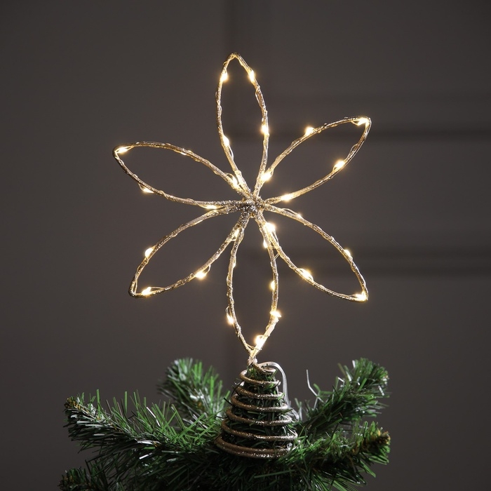 Светодиодная фигура &laquo;Цветок&raquo; 26х26х4 см см, 30 LED, батарейки ААх3 (не в комплекте), свечение теплое белое