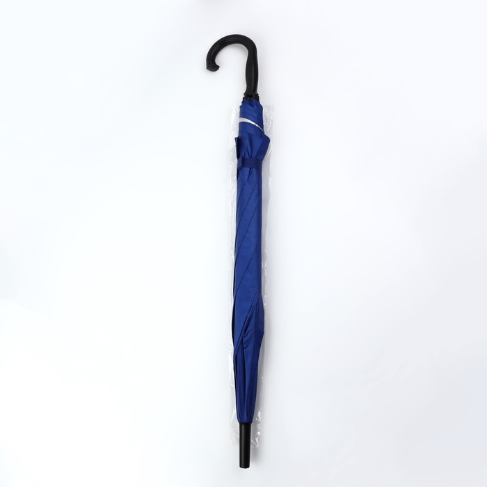 Зонт - трость полуавтоматический, «Однотонный», 8 спиц, R = 52/60 см, D = 120 см, цвет синий Зонт - трость полуавтоматический, «Однотонный», 8 спиц, R = 52/60 см, D = 120 см, цвет синий