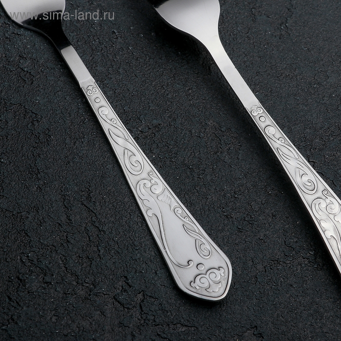 Вилка столовая &laquo;Элегия&raquo;, длина 20 см, толщина 1,5 мм, цвет серебряный