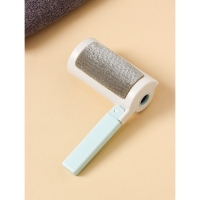 Ролик для одежды с велюровой щёткой, 55 листов, цвет белый с голубым