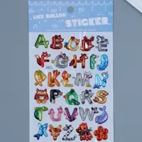 Наклейка пластик голография с металлическим отливом "Буквы" 9,5х27 см