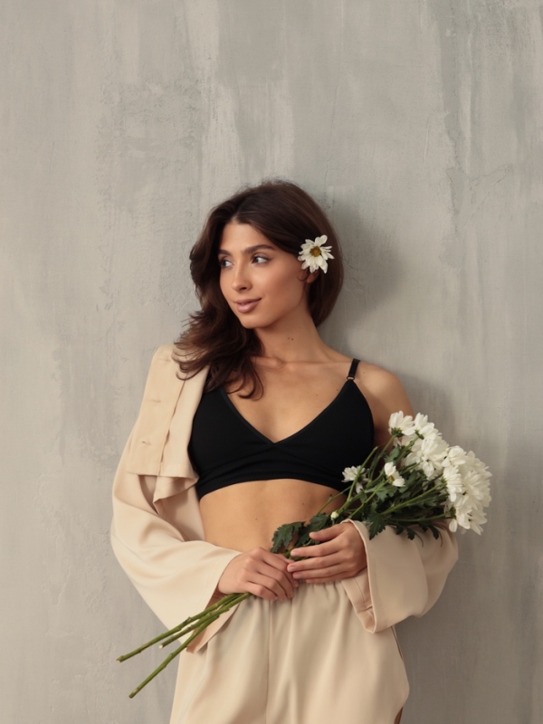 Комплект женский (топ, трусы) цвет черный, размер 44-46