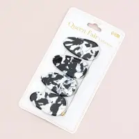 Зажим для волос "Маргарита" (набор 4 шт) 4 см, чёрно-белый