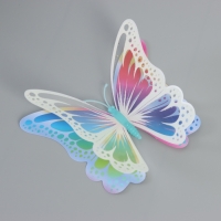 Магнит пластик светится в темноте "Цветные бабочки" двойные крылья набор 12 шт Магнит пластик светится в темноте "Цветные бабочки" двойные крылья набор 12 шт