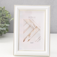 Фоторамка пластик "МИРАМ" 10х15 см, белый, золото Фоторамка пластик "МИРАМ" 10х15 см, белый, золото