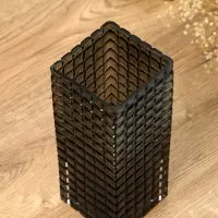 Ваза стекло настольная "Валери" кубики, 24,5х10 см, серый