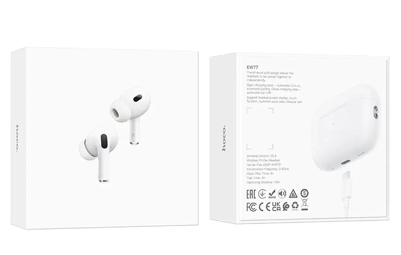 Гарнитура EW77 Bluetooth True Wireless Stereo Headset HOCO белая