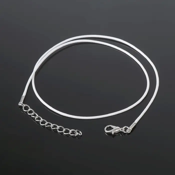 Шнурок нейлоновый d=1,5 мм, 43 см + удлинитель, цвет белый