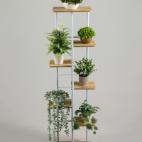 Подставка для цветов Greengo, 7 полок, 36 &times; 23 &times; 120 см, напольная, каркас металл, полки МДФ, белая