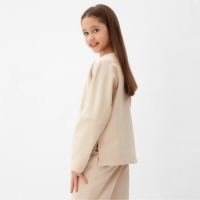 Свитшот детский MINAKU, цвет бежевый, рост 128 см Свитшот детский MINAKU, цвет бежевый, рост 128 см