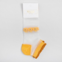 Носки женские стеклянные MINAKU &laquo;Цветы&raquo;, цвет жёлтый, размер 35-37 (23 см)