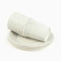 МП Набор бумажной посуды "Керамика белый, узоры", 12 персон