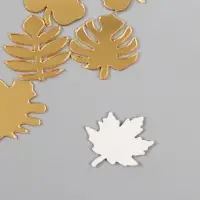 Декор для творчества пластик зеркальный "Листья" набор 6 шт