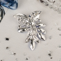 Брошь &laquo;Цветок&raquo; лобелия, цвет синий в серебре