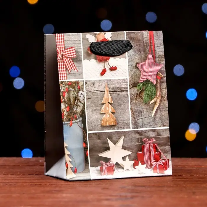 Пакет ламинированный &laquo;Рождественские игрушки&raquo; 11,5 х 14,5 х 6 см