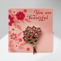 Брошь &laquo;Букет цветов&raquo;, цветная в золоте