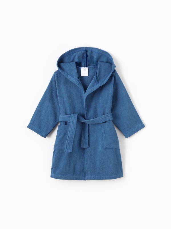 Халат детский Экономь и Я, цв. синий, р-р 30, 100% хл, 340 г/м2