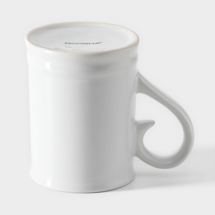 Кружка пивная керамическая Доляна, 300 мл, 12&times;8&times;10,3 см, цвет белый