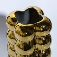 Ваза керамика настольная "Дайзи" шарики, h=20х11, d=7 см, золото