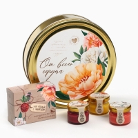 Подарочный набор &laquo;Почта&raquo;: крем-мед, чай, орехи в шоколаде