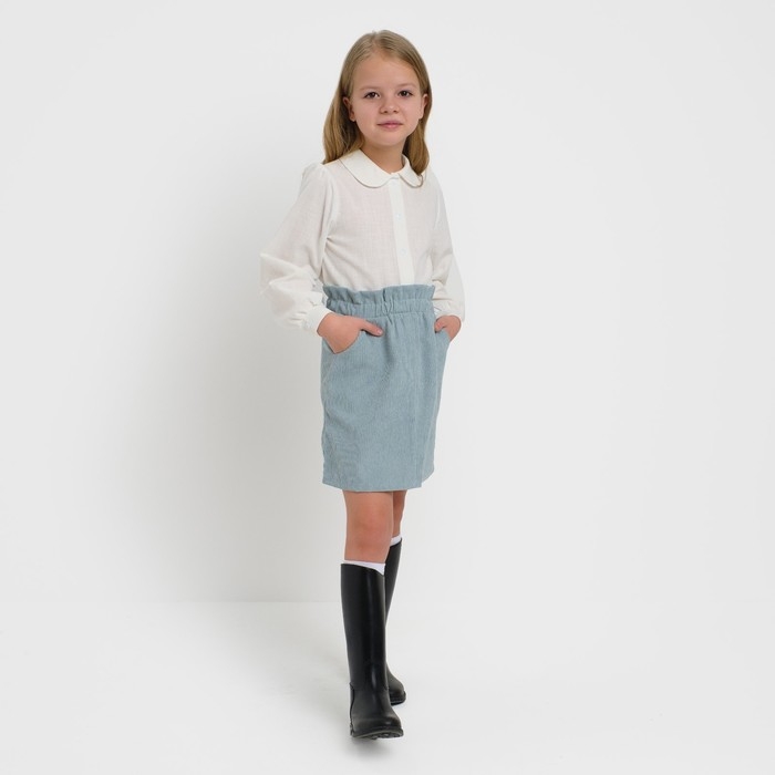Юбка детская KAFTAN "Velvet", р. 36 (134-140), серо-голубой
