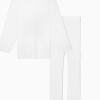 Костюм детский вязаный (кофта и брюки) MINAKU, цвет белый, рост 140 см