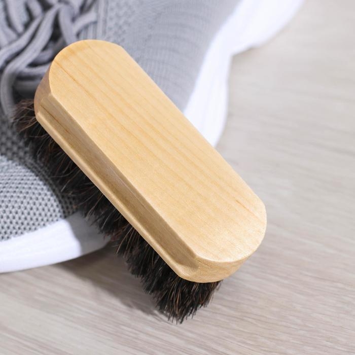 Щётка для обуви, 9×3,5 см, конский волос Щётка для обуви, 9×3,5 см, конский волос