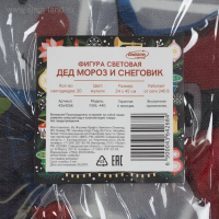 Светодиодная фигура &laquo;Дед Мороз и снеговик&raquo; 24 &times; 45 см, пластик, 220 В, свечение мульти (RG/RB)