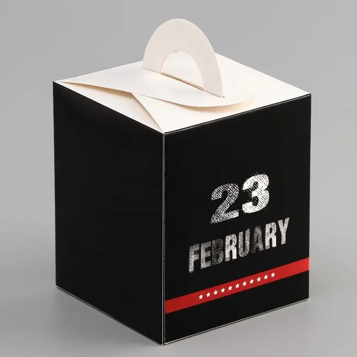 Коробка для 1 капкейка, &laquo;23 Февраля&raquo;, 9.2&times;9.2&times;11.1 см
