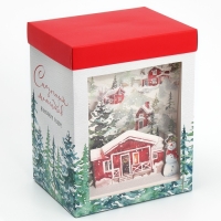 Новый год. Коробка подарочная новогодняя складная с 3D эффектом &laquo;Сказочных моментов&raquo;, 18 х 14 х 23 см, Новый год