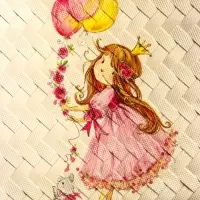 Сумка плетёная на застёжке &laquo;Девочка с букетом&raquo;, 40&times;10&times;55 см, пластик, бело-розовая