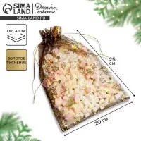 Мешочек подарочный органза &laquo;Исполнения желаний&raquo;, 20 х30 см +/- 1.5 см