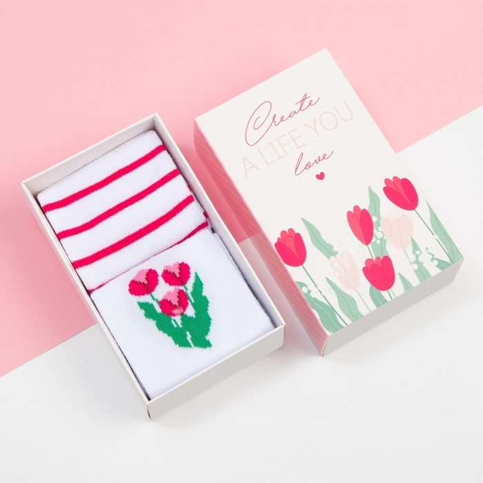 Набор женских носков KAFTAN "Life&ldquo; 2 пары, размер 36-39 (23-25 см)