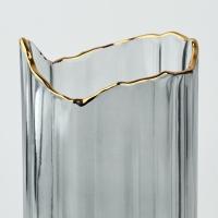 Ваза для цветов &laquo;Калипсо грей&raquo; из серого стекла 25&times;10&times;10 см