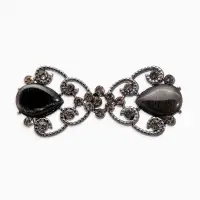 Зажим для кардигана "Ажур", винтаж, цвет серый в сером