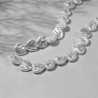 Бусины пластиковые на нити &laquo;Жемчуг&raquo; 1,4&times;1,4&times;0,6 см, (набор 90 шт.), цвет белый