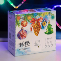 Гирлянда &laquo;Бахрома&raquo; 2.4 &times; 0.9 м с насадками &laquo;Сердце&raquo;, IP20, прозрачная нить, 186 LED, свечение мульти, 8 режимов, 220 В