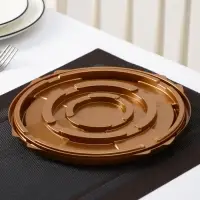 Дно для тортницы пластиковое одноразовое ПР-Т-193, 11&times;10&times;7 см, внутренний 22,5&times;19,4&times;10 см, цвет золотой, 200 шт/уп