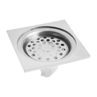 Трап ZEIN engr, 100х100 мм, вертикальный, с сеткой для задержки волос, нержав сталь, хром Трап ZEIN engr, 100х100 мм, вертикальный, с сеткой для задержки волос, нержав сталь, хром