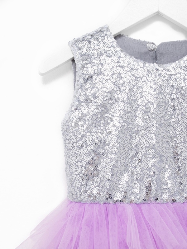 Платье детское с пайетками KAFTAN, размер 36 (134-140 см), лиловый Платье детское с пайетками KAFTAN, размер 36 (134-140 см), лиловый