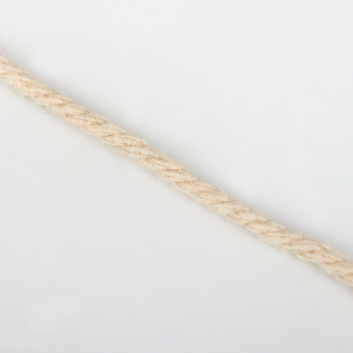 Нить для плетения, хлопок, d = 2,5 мм, 10 &plusmn; 0,5 м, цвет бежевый