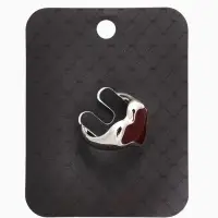 Кольцо "Сердце" корейский стиль, размер 17, цвет бордовый в серебре