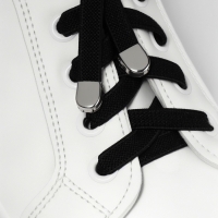 Шнурки с плоск сечением 8мм 100&plusmn;5см (пара) эласт с фикс черн пакет SS