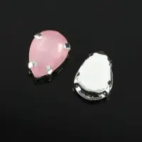 Стразы пришивные &laquo;Капля&raquo;, в цапах, 10&times;14 мм, 20 шт., розовые