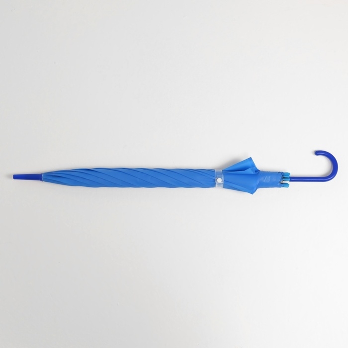 Зонт - трость полуавтоматический «Однотонный», 8 спиц, R = 47/55 см, D = 110 см, цвет синий Зонт - трость полуавтоматический «Однотонный», 8 спиц, R = 47/55 см, D = 110 см, цвет синий