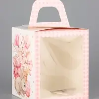 Коробка подарочная пасхальная с окном &laquo;Пасхальный букет&raquo; 15&times;15&times;18 см